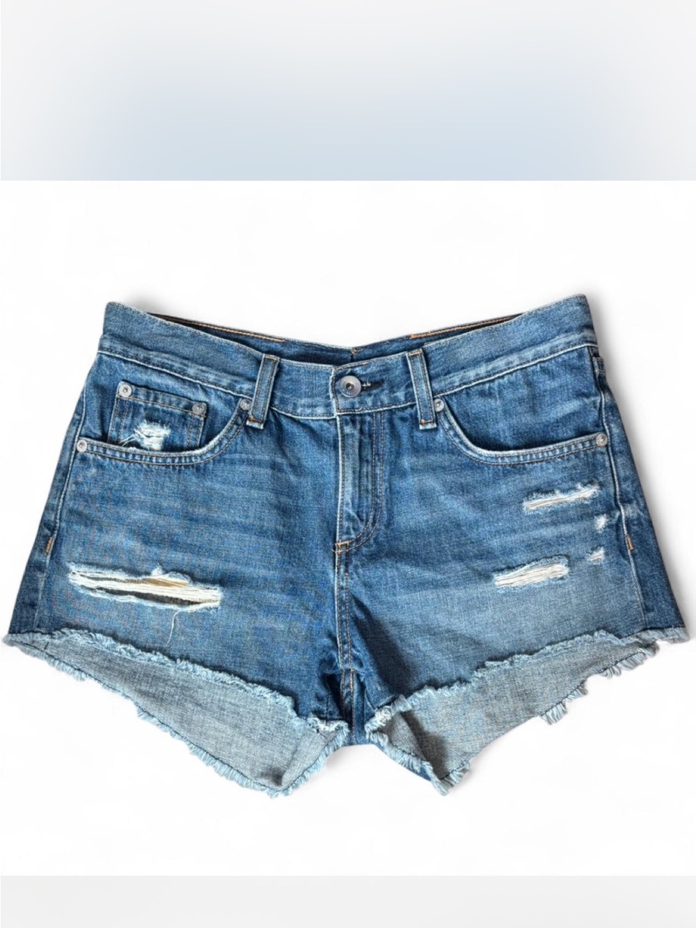 rag & bone Distressed Denim Shorts Size 26 Raw Hem Cutoff Jean Shorts